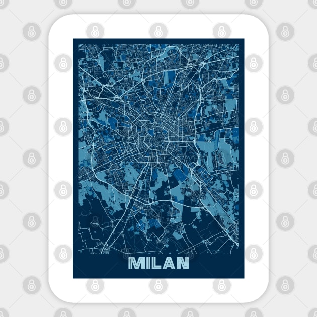 Milan - Italy Peace City Map Sticker by tienstencil